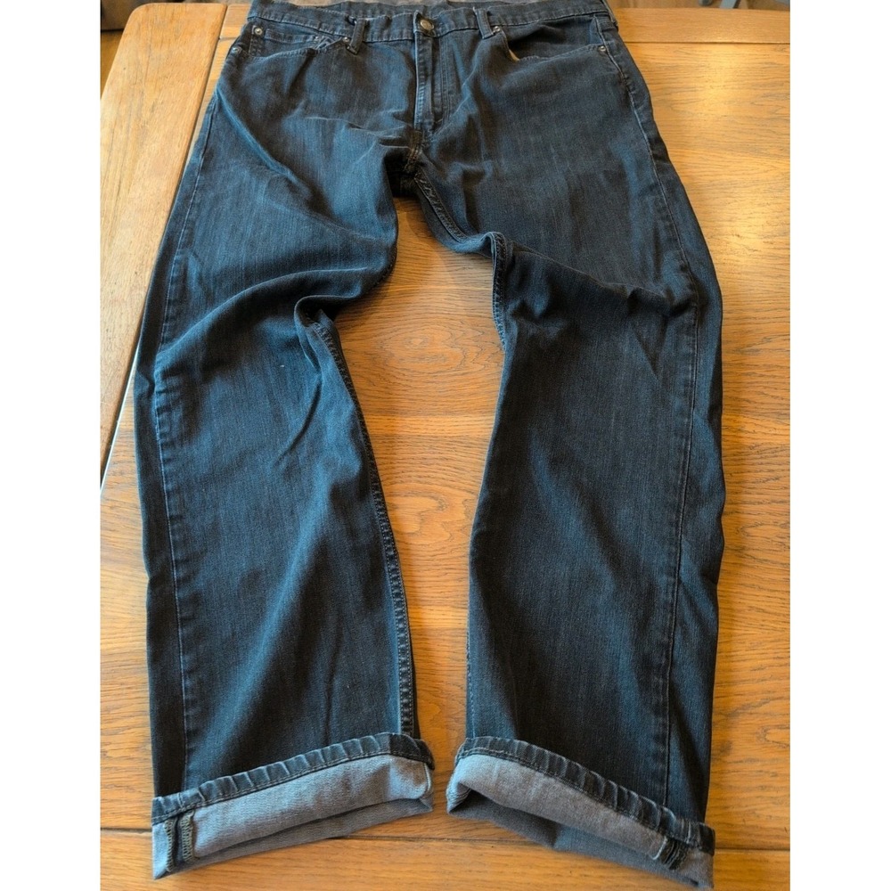 Levi's 513 Jean Mens 36x32 Slim Straight Black label Stretch Great!
